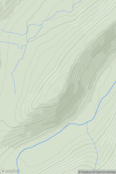 Thumbnail image for Am Bathaich [Glen Albyn and the Monadh Liath] showing contour plot for surrounding peak